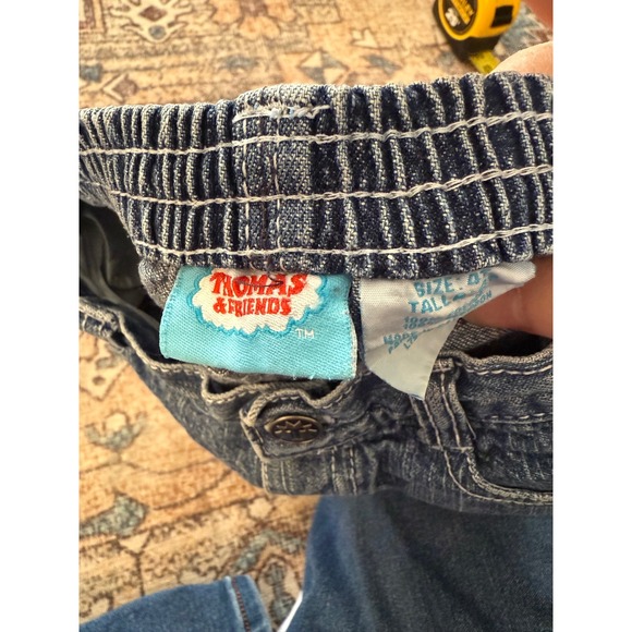 Thomas & Friends Boys Blue Denim Shorts Elastic Waist Size 4T Tall Train Logo - Picture 5 of 7